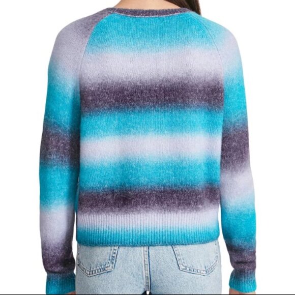 BB Dakota x Steve Madden Blue Stripe  Ombre Crewneck Sweater NWT  Size XS - Picture 3 of 15